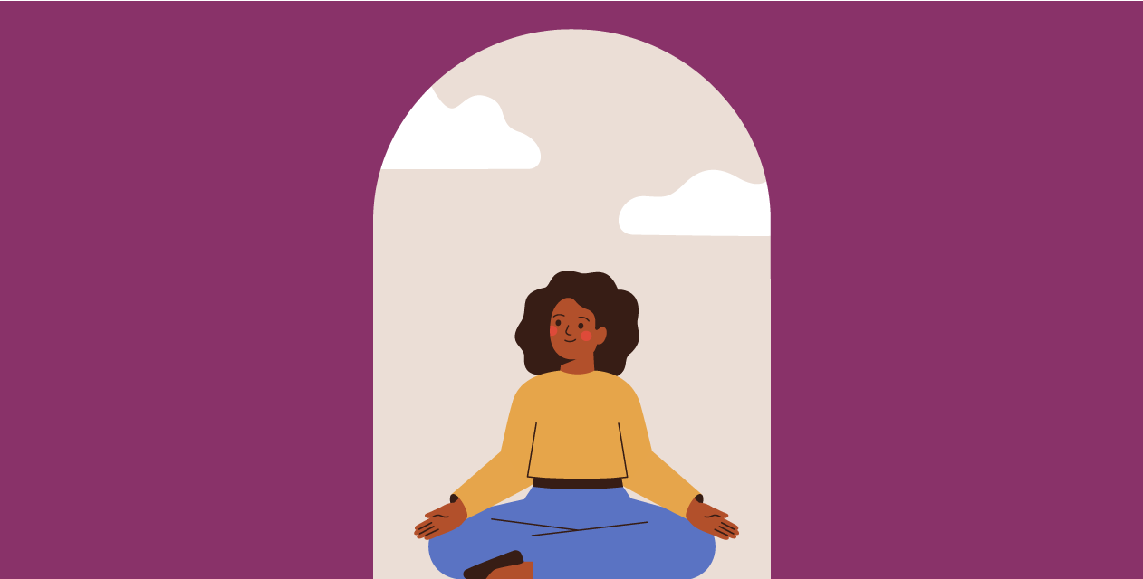 happy girl meditating