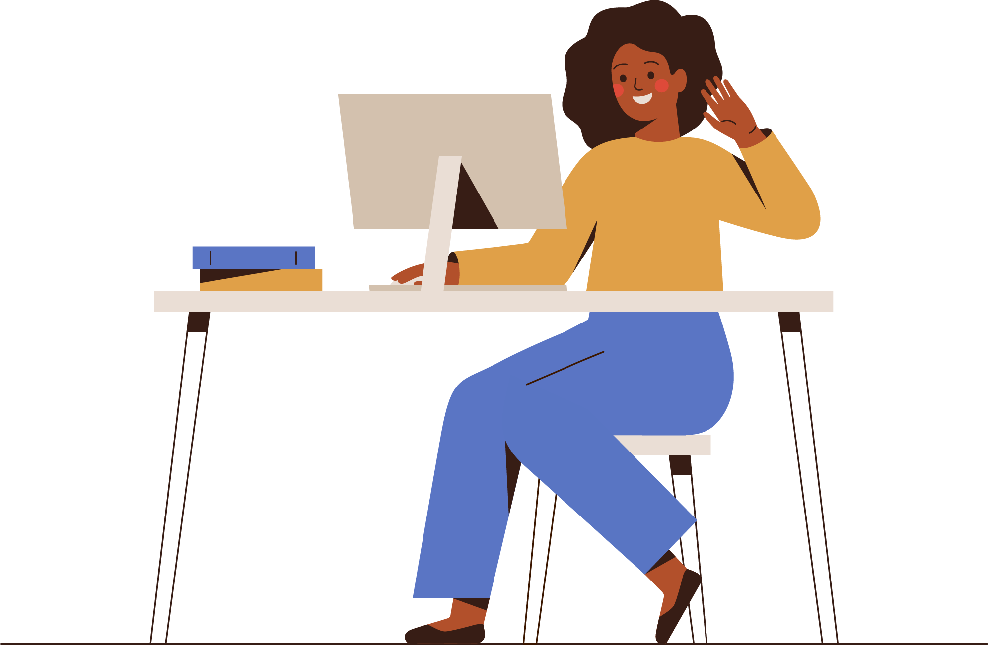 Girl at desk 